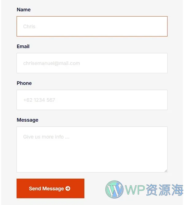 资产管理Elementor网站模板_一键导入快速建站插图6-WP资源海 金融/投资 Elementor 模板联系表单预览