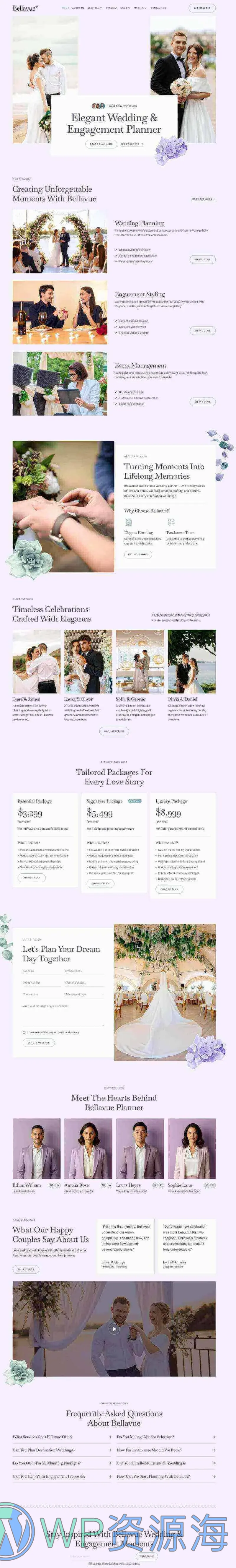 婚礼/婚庆 Elementor 模板首页预览