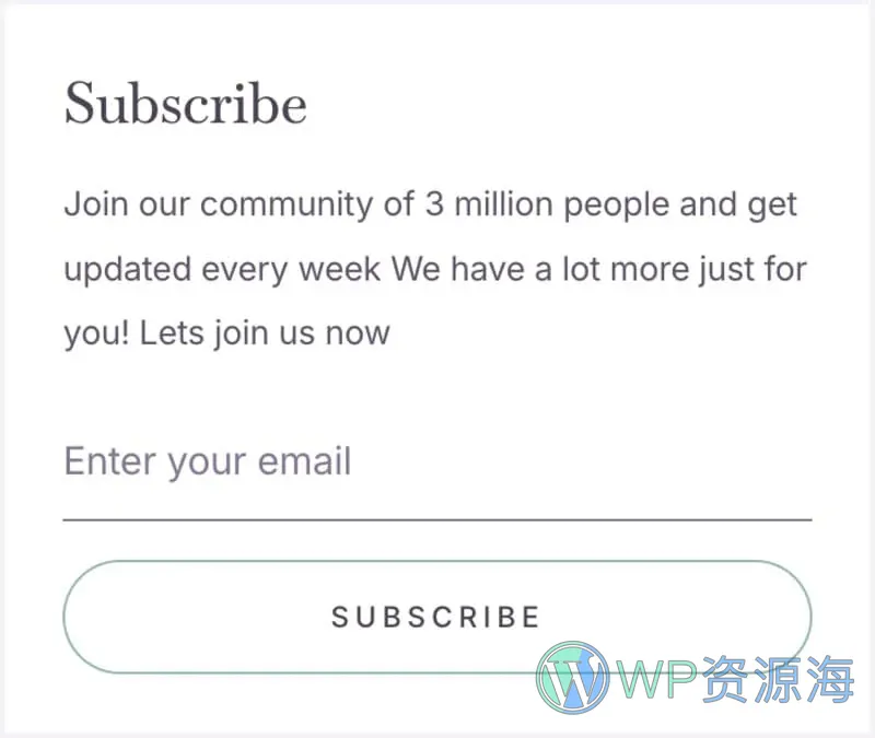 婚礼/婚庆 Elementor 模板订阅表单预览