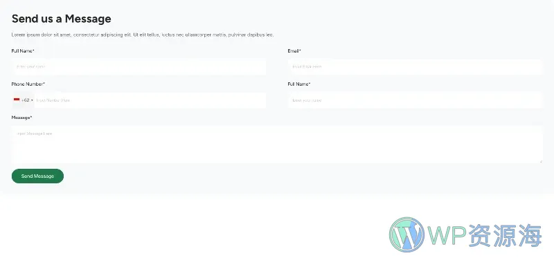 保洁 Elementor 模板联系表单预览
