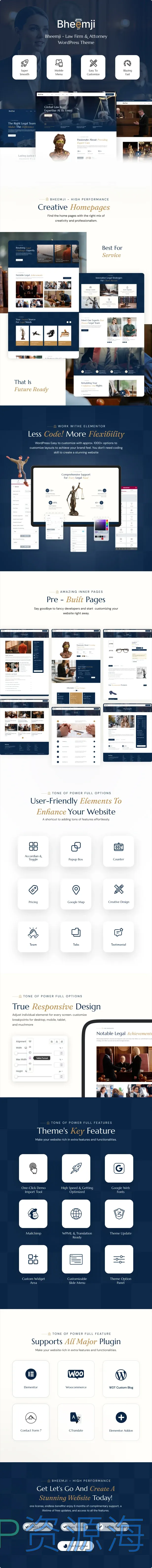 Bheemji 法律咨询 WordPress 主题插图-WP资源海 Bheemji - Law WordPress Theme - 1