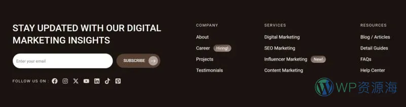 广告/营销 Elementor 模板订阅表单预览