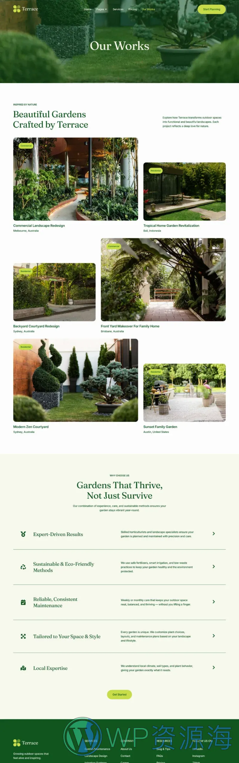 园艺景观服务Elementor网站模板_一键导入快速建站插图4-WP资源海 💐花卉/绿植 Elementor 模板项目案例预览