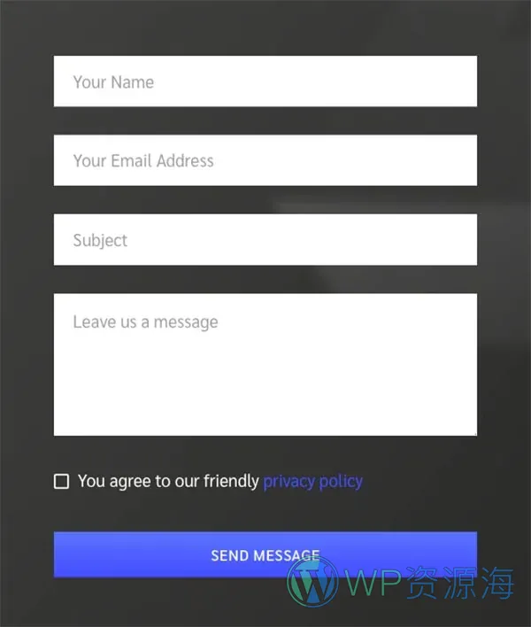 交通工具 Elementor 模板联系表单预览