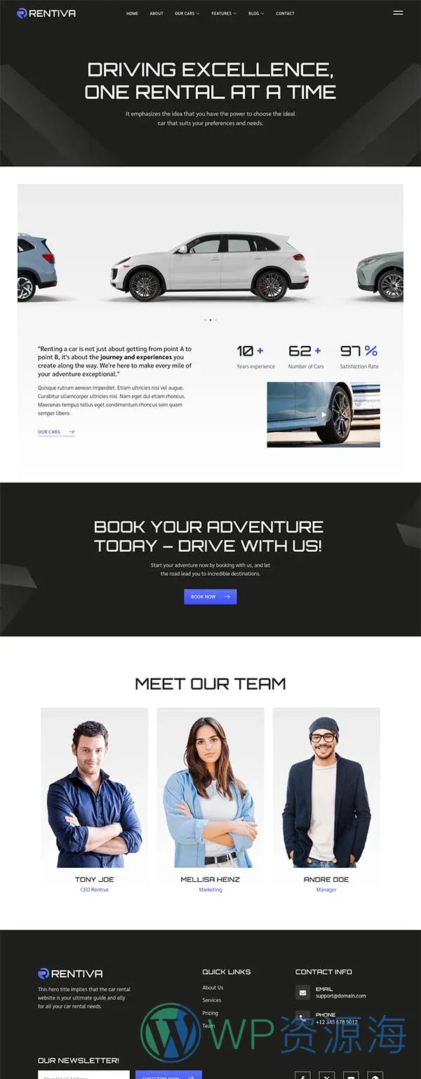 交通工具 Elementor 模板关于我们预览