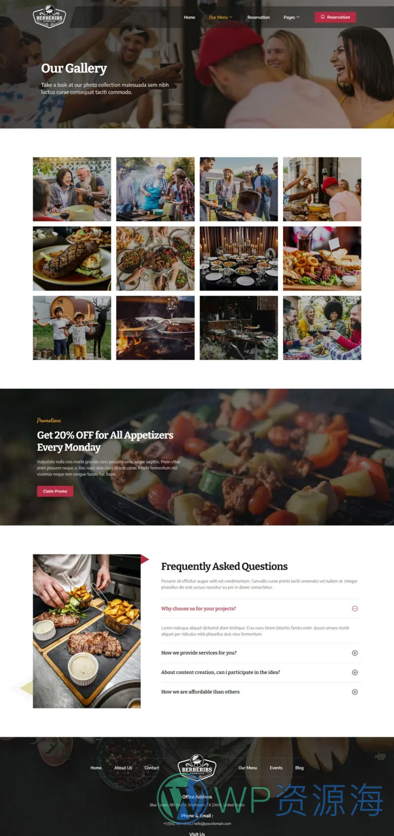 餐饮/食品 Elementor 模板图片展示预览
