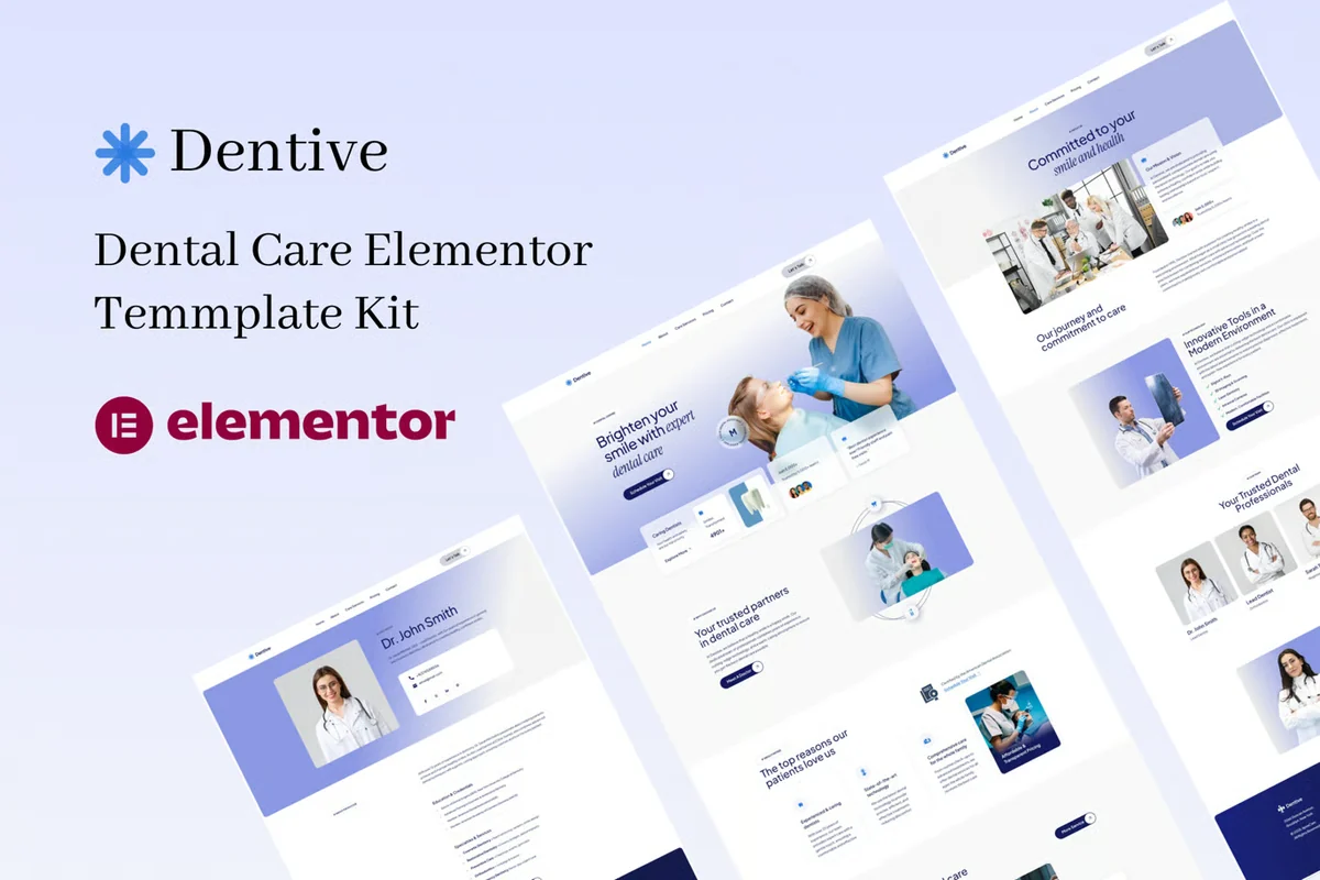 牙科护理Elementor网站模板_一键导入快速建站