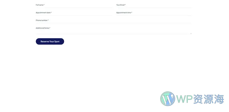 牙科护理Elementor网站模板_一键导入快速建站插图6-WP资源海 健康/医药 Elementor 模板表单预览