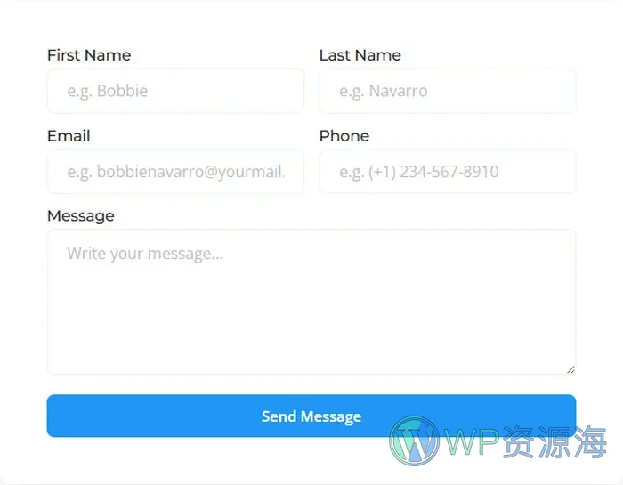 保洁服务公司Elementor网站模板_一键导入快速建站插图6-WP资源海 保洁 Elementor 模板联系表单预览