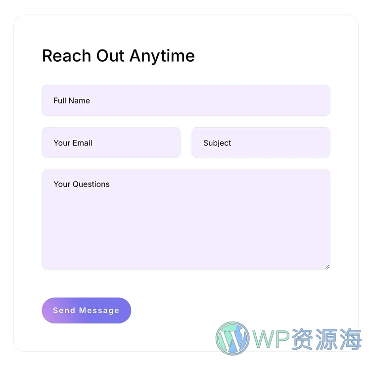 居家护理服务Elementor网站模板_一键导入快速建站插图2-WP资源海 健康/医药 Elementor 模板联系表单预览
