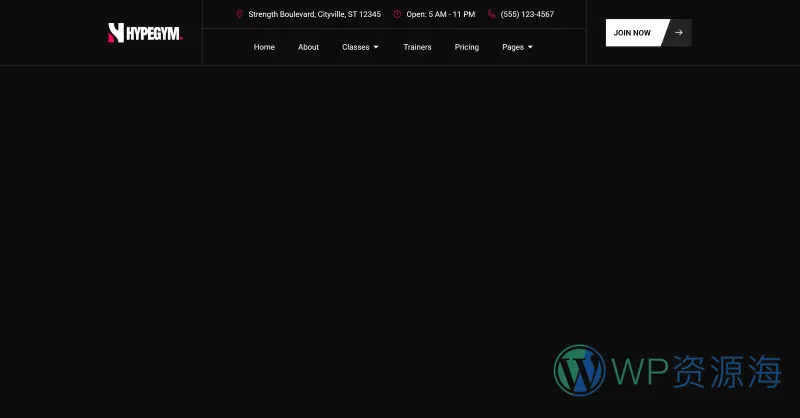 健身房与健身中心Elementor网站模板_一键导入快速建站插图6-WP资源海 运动/健身 Elementor 模板页眉预览