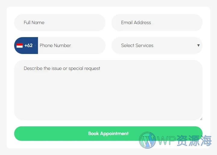 空调维修Elementor网站模板_一键导入快速建站插图6-WP资源海 维修 Elementor 模板预约表单预览