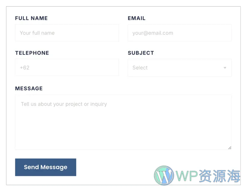 房地产与建筑集团Elementor网站模板_一键导入快速建站插图7-WP资源海 建筑/地产 Elementor 模板联系表单预览