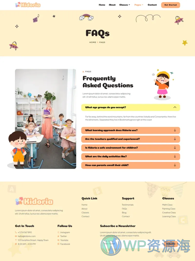 学校 Elementor 模板常见问题预览