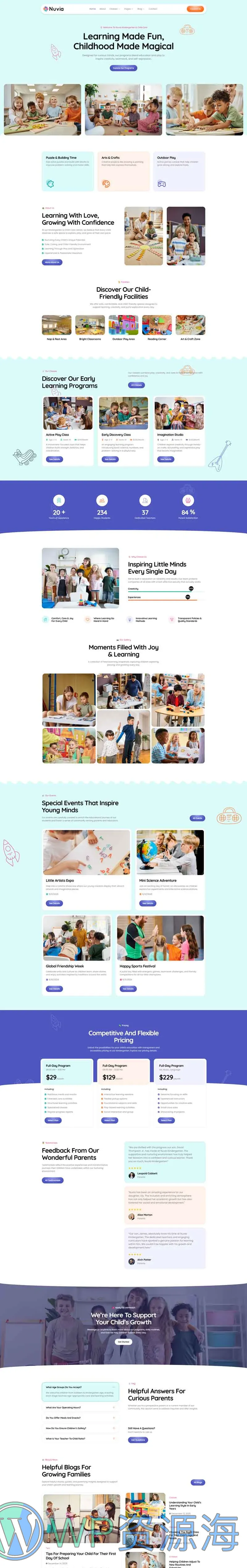 学校 Elementor 模板首页预览