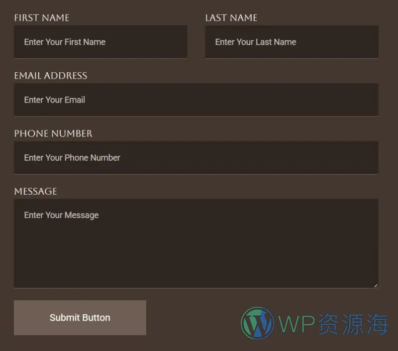 美容美发沙龙与SPAElementor网站模板_一键导入快速建站插图6-WP资源海 美容/美发 Elementor 模板联系表单预览
