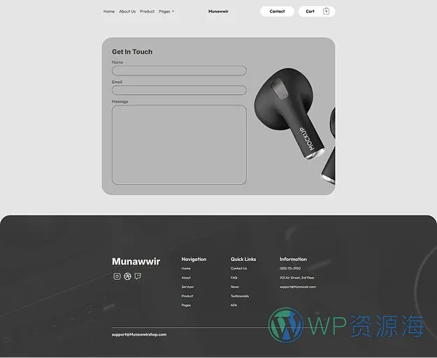电子产品电商商城Elementor网站模板_一键导入快速建站插图2-WP资源海 电商 Elementor 模板表单预览
