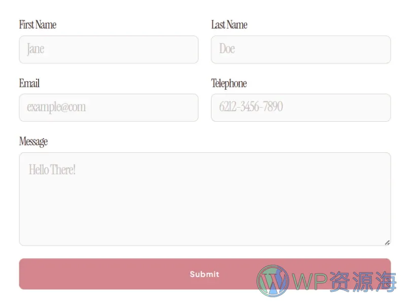 女性商业教练Elementor网站模板_一键导入快速建站插图7-WP资源海 服务/咨询 Elementor 模板联系表单预览
