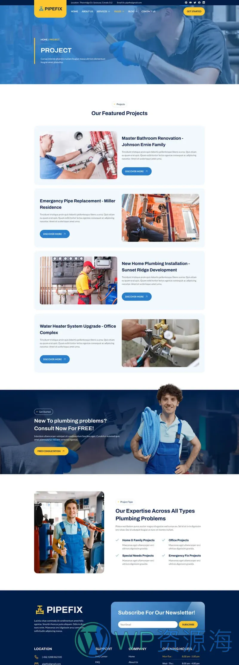 水管维修服务Elementor网站模板_一键导入快速建站插图5-WP资源海 维修 Elementor 模板项目案例预览