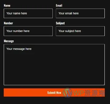 工业/工厂 Elementor 模板联系表单预览