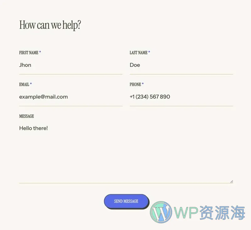 日式茶饮店Elementor网站模板_一键导入快速建站插图7-WP资源海 餐饮/食品 Elementor 模板联系表单预览