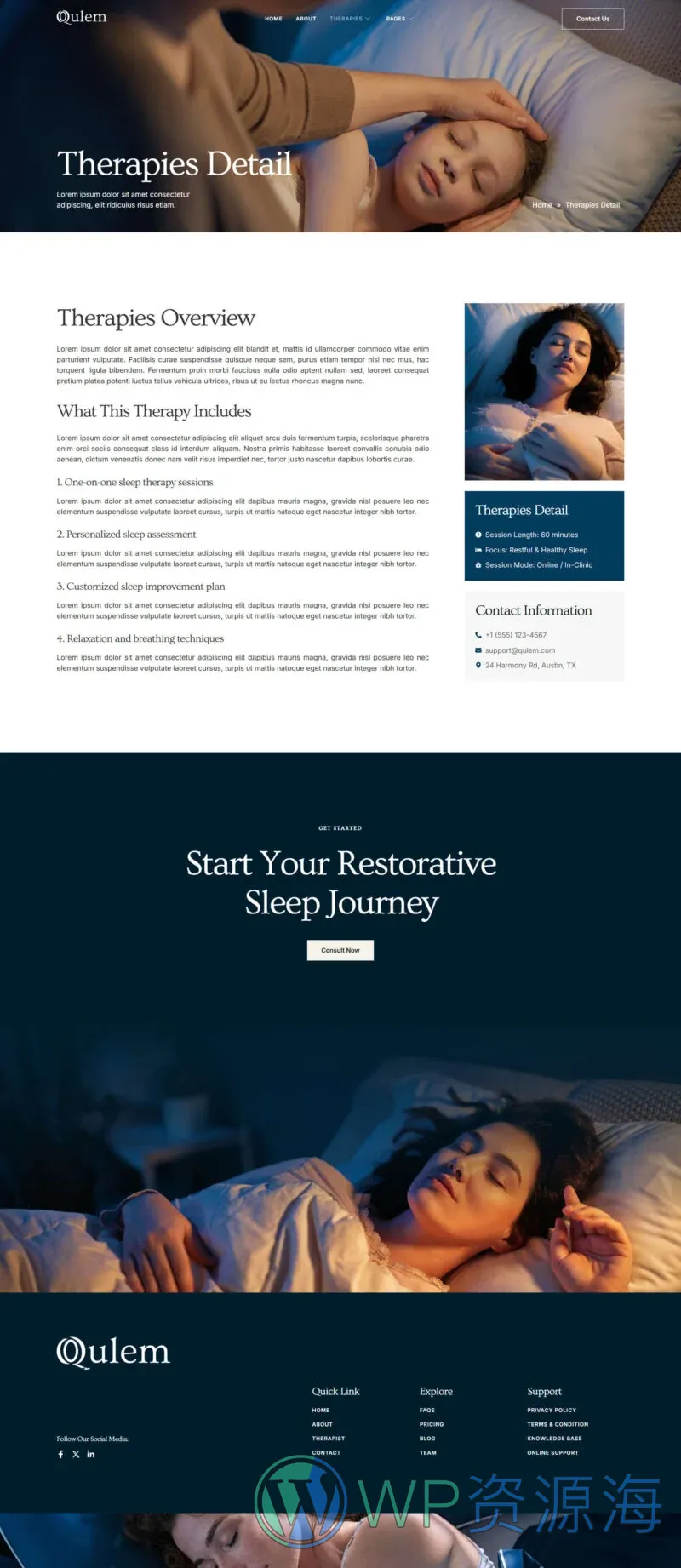 健康/医药 Elementor 模板疗法详情预览