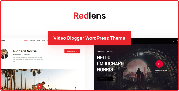 Redlens 视频博主与游戏主播专用 WordPress 主题