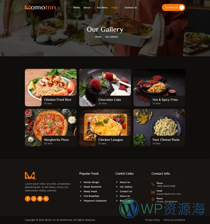 酒店餐厅Elementor网站模板_一键导入快速建站插图5-WP资源海 旅馆/酒店 Elementor 模板图片展示预览