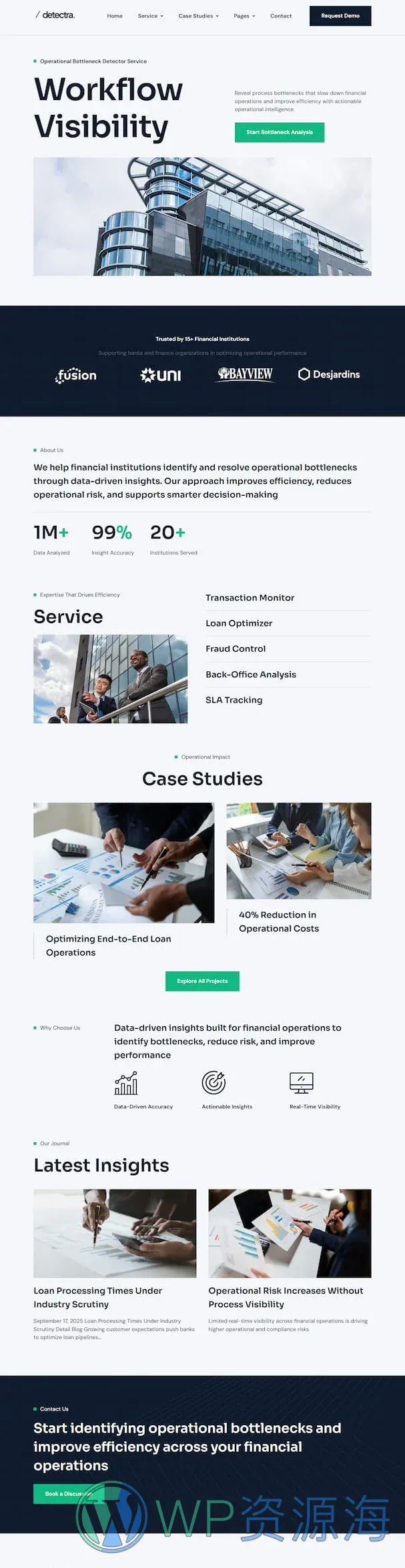 服务/咨询 Elementor 模板首页预览
