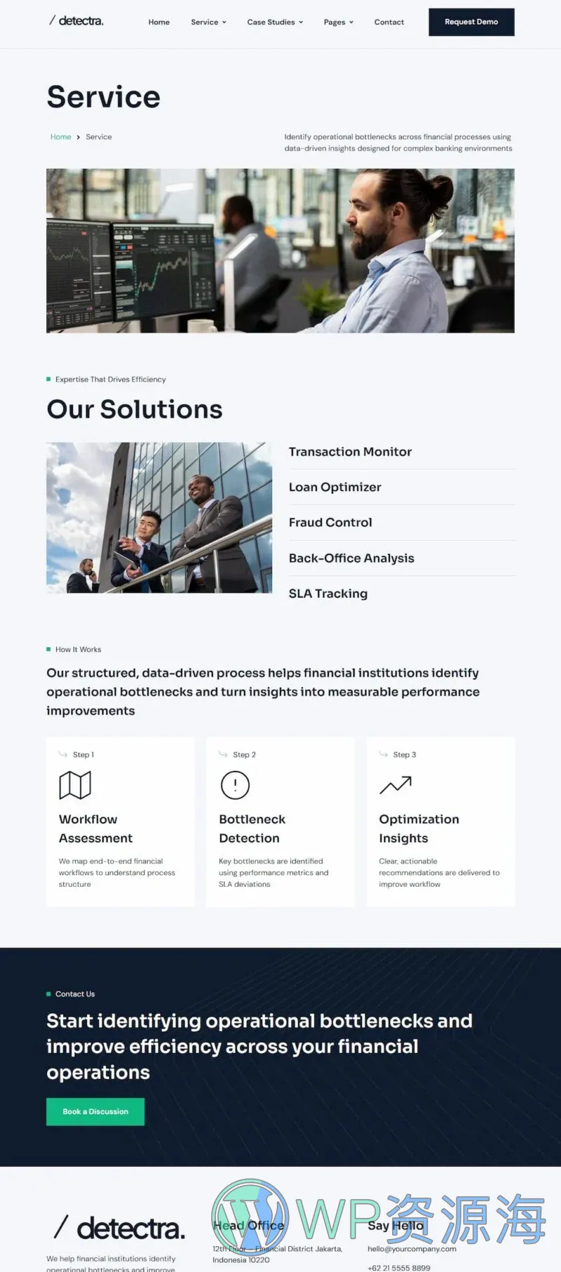 服务/咨询 Elementor 模板服务页面预览