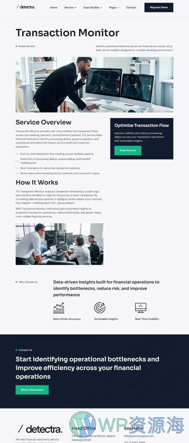 服务/咨询 Elementor 模板服务详情预览