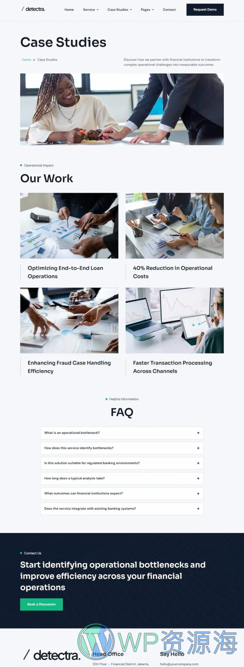 服务/咨询 Elementor 模板案例页面预览