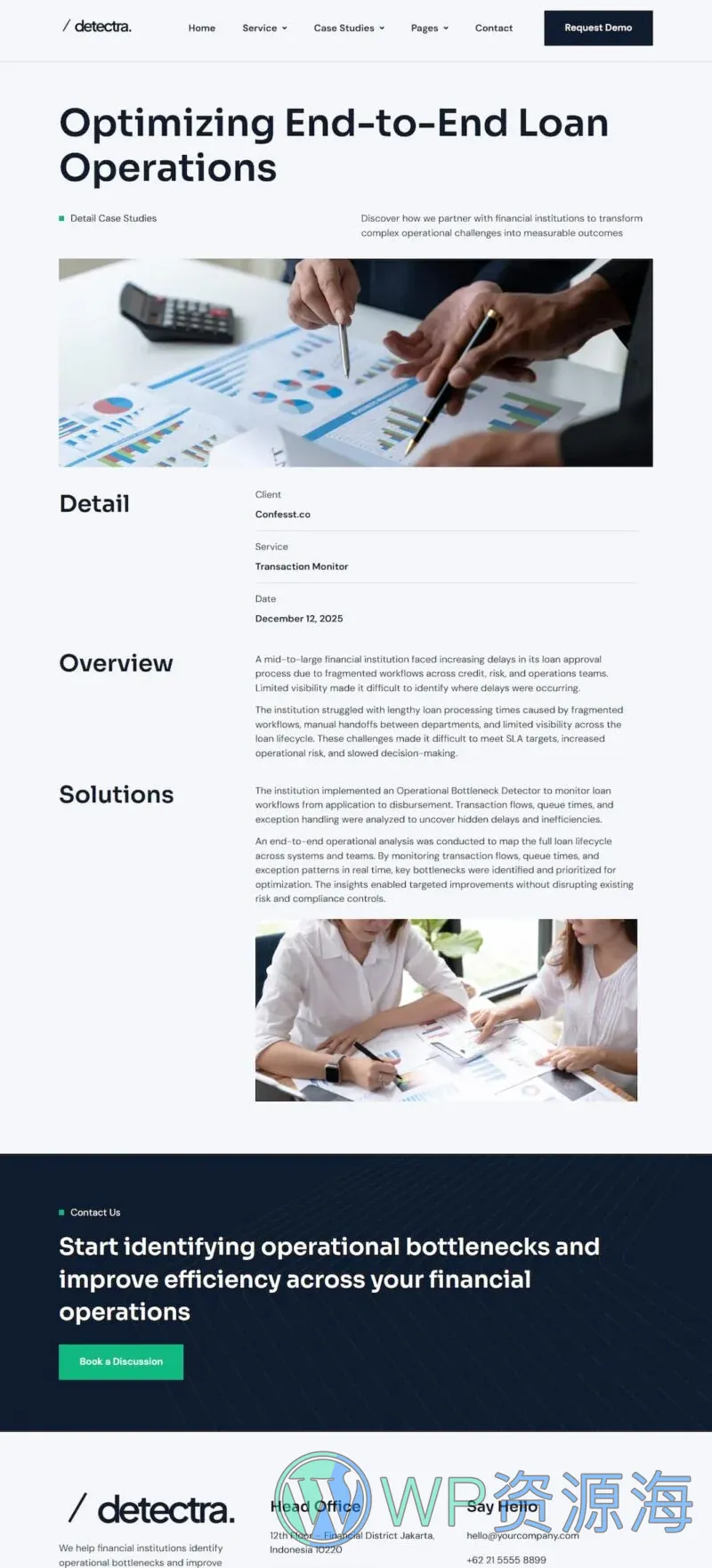 服务/咨询 Elementor 模板案例页面预览