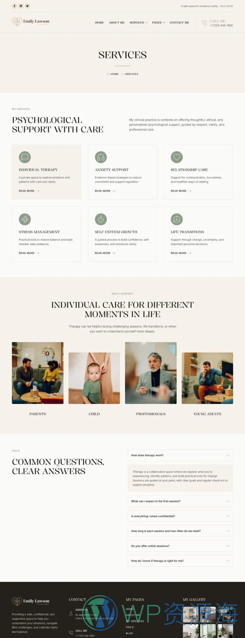服务/咨询 Elementor 模板服务页面预览