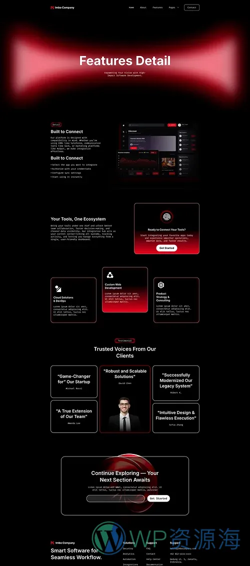 软件/开发 Elementor 模板功能详情预览
