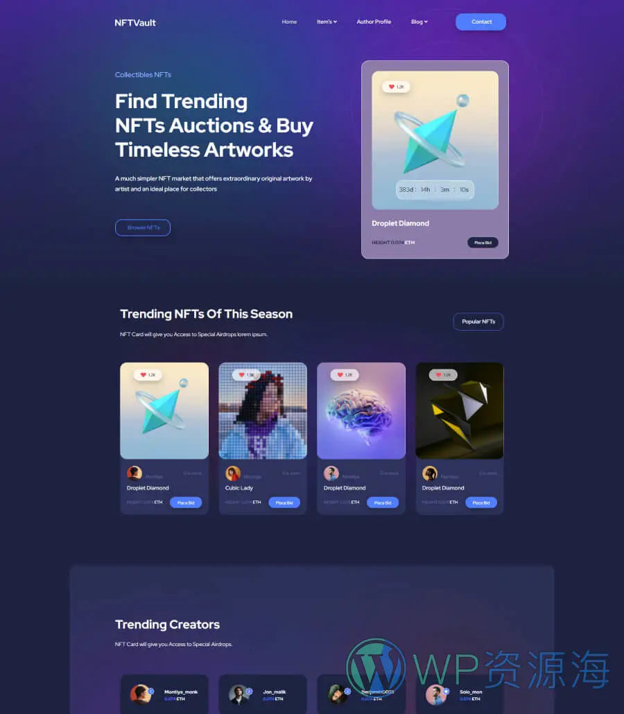 NFTVault Home Page