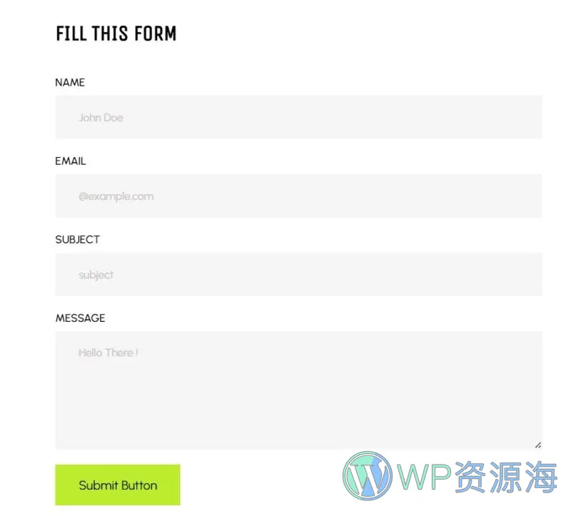 极限运动社区Elementor网站模板_一键导入快速建站插图7-WP资源海 运动/健身 Elementor 模板联系表单预览