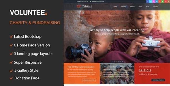 Volunteer 慈善筹款 HTML 模板