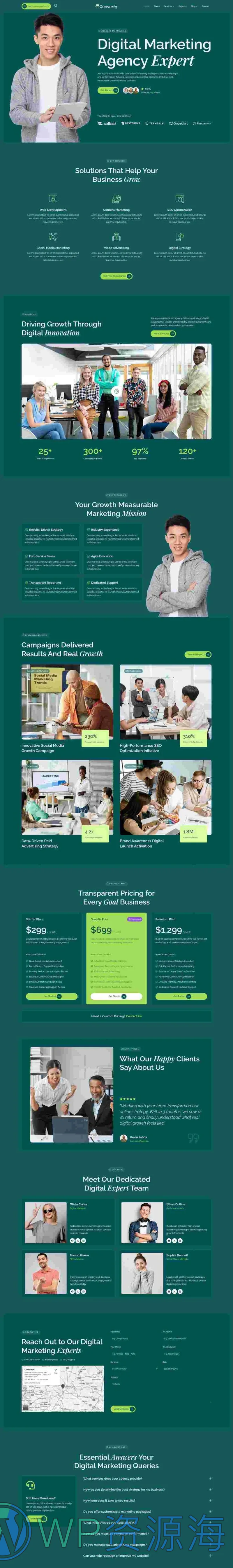 广告/营销 Elementor 模板首页预览