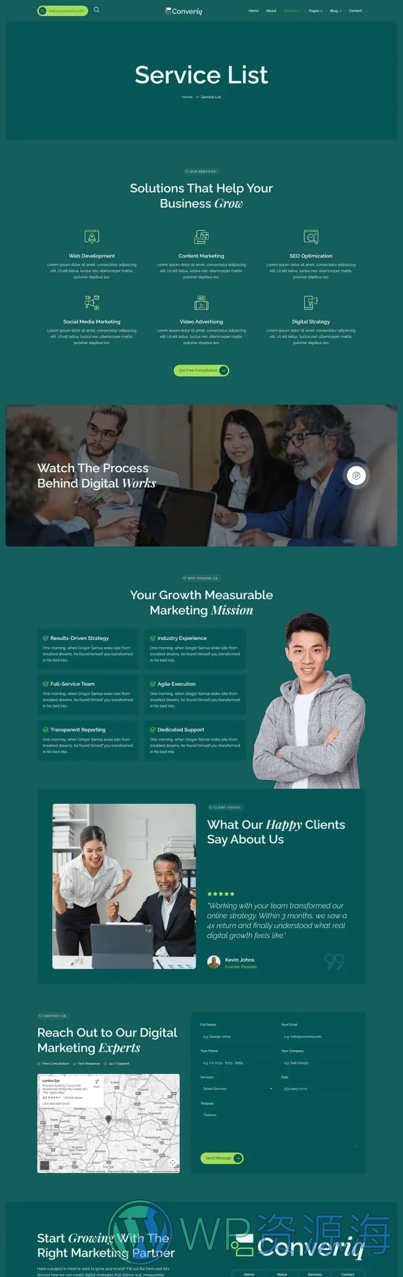 广告/营销 Elementor 模板服务列表预览
