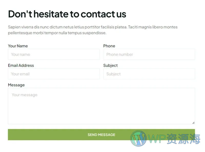 税务顾问与财务咨询Elementor网站模板_一键导入快速建站插图6-WP资源海 服务/咨询 Elementor 模板联系表单预览