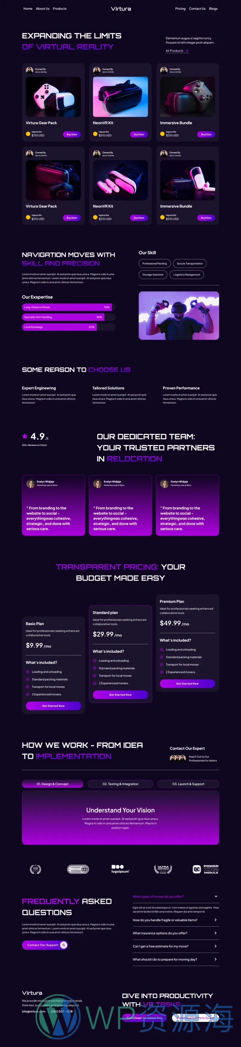 VR游戏与科技Elementor网站模板_一键导入快速建站插图7-WP资源海 游戏/电竞 Elementor 模板产品展示预览
