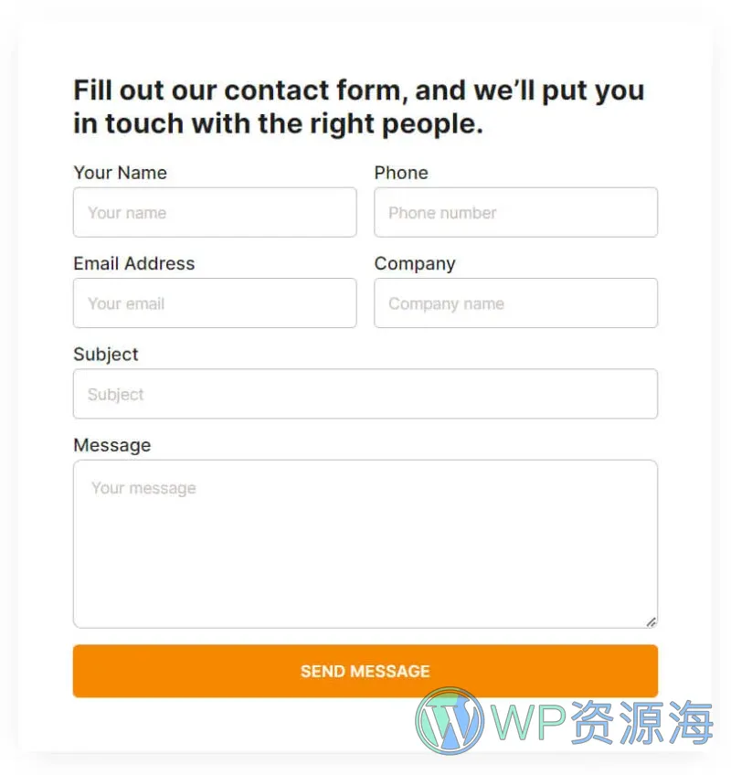 建筑/地产 Elementor 模板联系表单预览