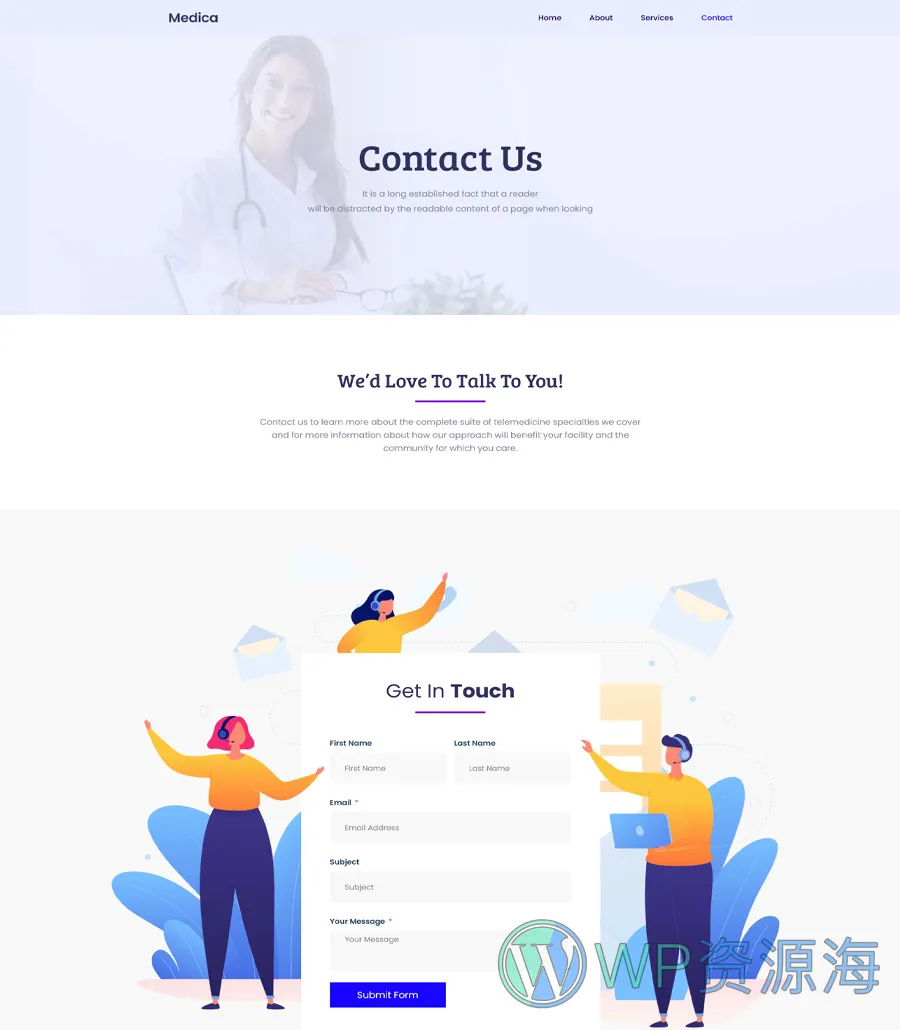 Medica Contact Page For Gutenberg