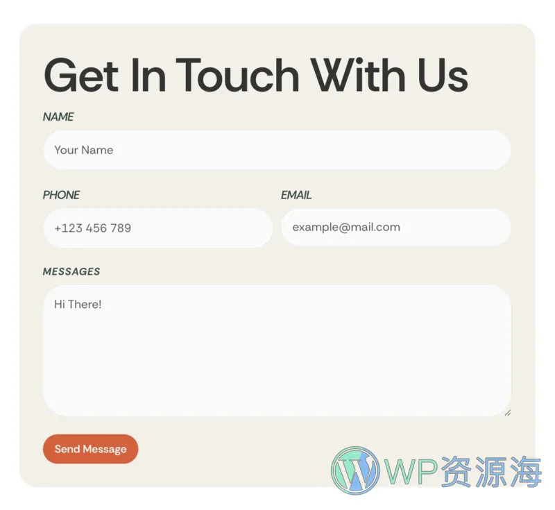 音乐教育学校Elementor网站模板_一键导入快速建站插图7-WP资源海 学校 Elementor 模板联系表单预览