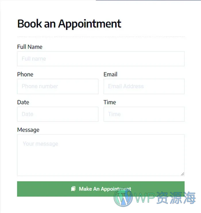 脊椎矫正与物理治疗Elementor网站模板_一键导入快速建站插图7-WP资源海 健康/医药 Elementor 模板预约表单预览