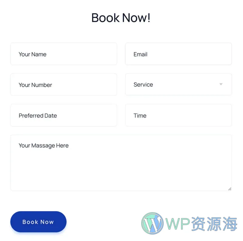 清洁保洁服务Elementor网站模板_一键导入快速建站插图3-WP资源海 保洁 Elementor 模板表单预览
