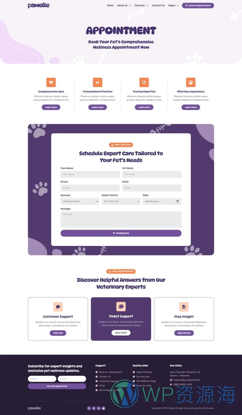 健康/医药 Elementor 模板预约页面预览