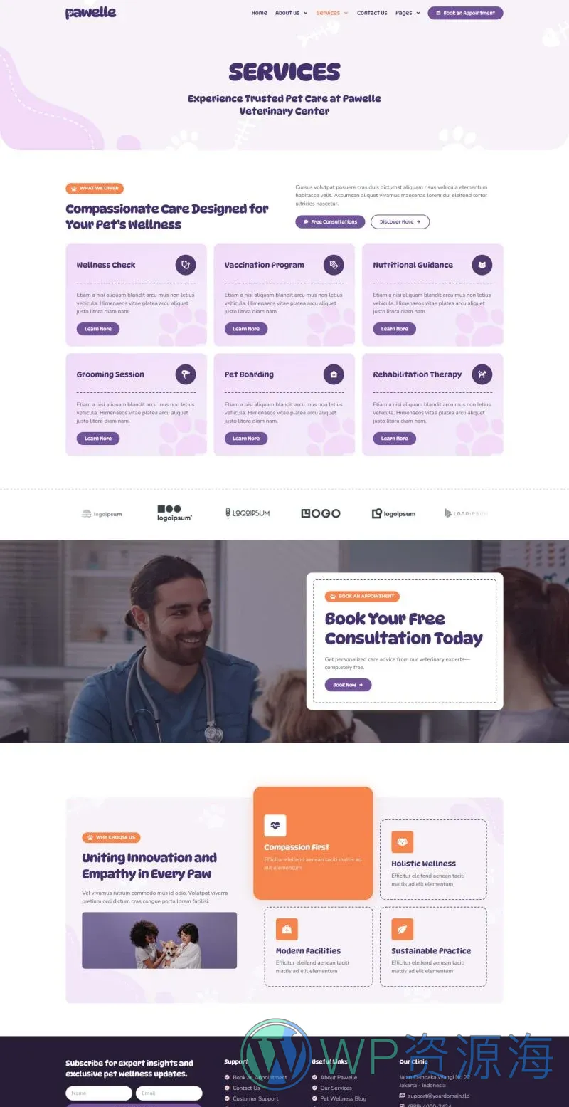 健康/医药 Elementor 模板服务页面预览