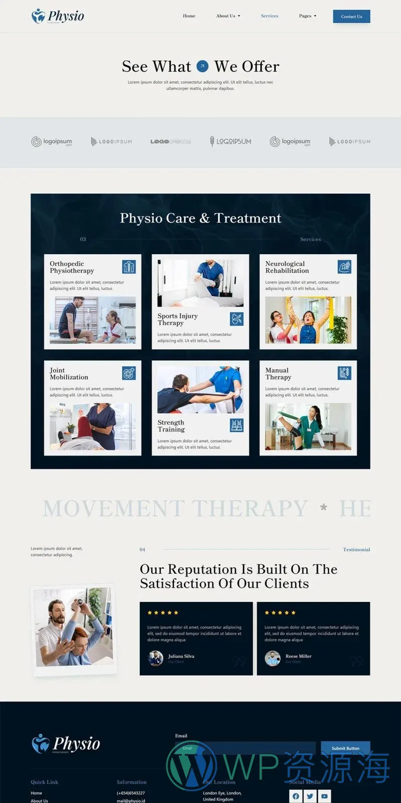 物理治疗与脊椎护理预约Elementor网站模板_一键导入快速建站插图4-WP资源海 健康/医药 Elementor 模板服务页面预览
